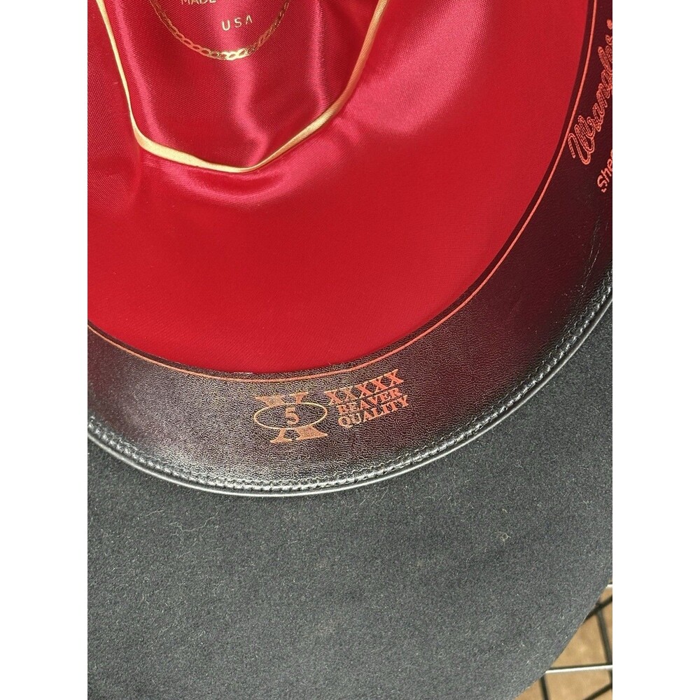 Vintage Wrangler 90s 5X Beaver Fur Felt Cowboy Hat Original Box Texas USA - Picture 7 of 10